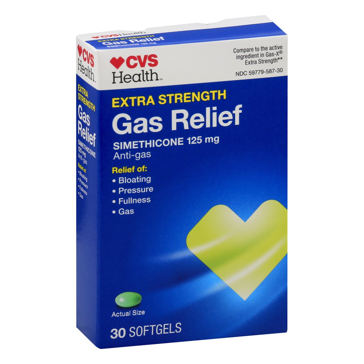 slide 2 of 10, CVS Health Extra Strength Gas Relief Softgels, 30 Ct, 30 ct