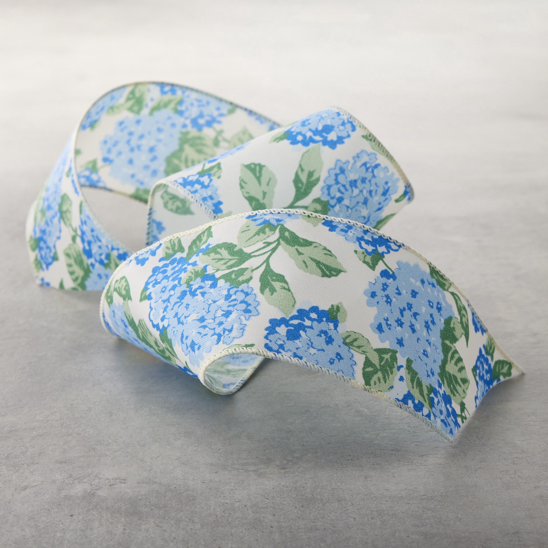 slide 2 of 2, 2.5" X 3yd. Blue & Green Floral Wired Edge Ribbon By Celebrate It, 2.5 in x 3 yd