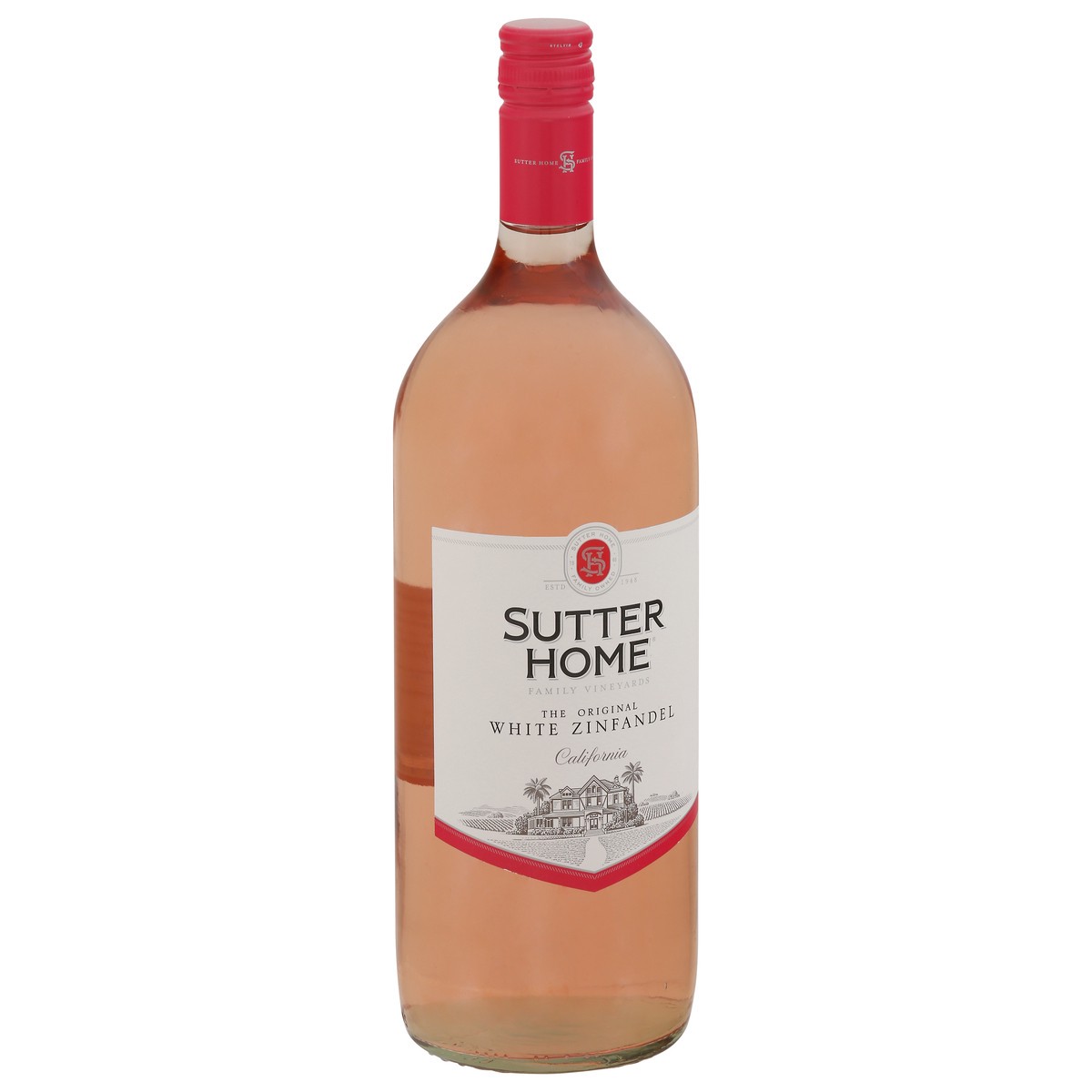 slide 12 of 12, Sutter Home White Zinfandel Wine, 1.5L Wine Bottle, 9.8% ABV, 1.50 liter