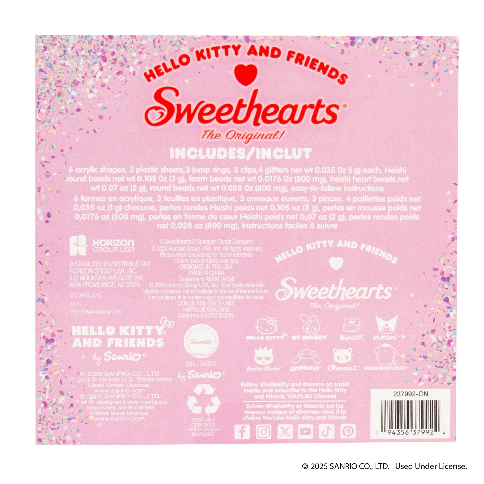 slide 3 of 5, Hello Kitty & Friends X Sweethearts Diy Shaker Keychains, 1 ct