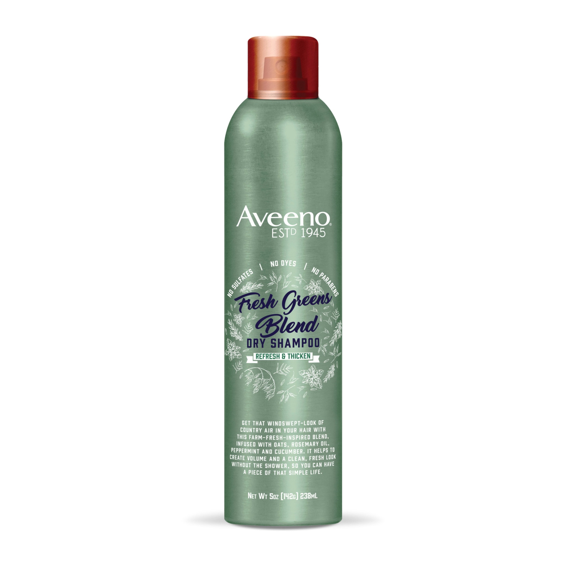 slide 1 of 2, Aveeno Fresh Greens Blend Dry Shampoo, 5 oz