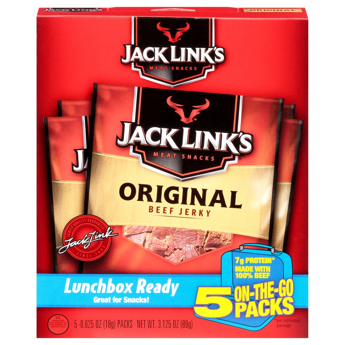 slide 1 of 1, Jack Link's Protein On-the-Go Original Beef Jerky - 3.125oz, 