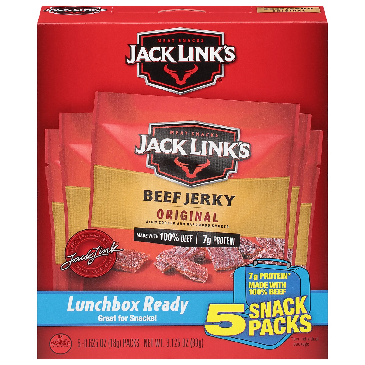 slide 1 of 9, Jack Link's Original Beef Jerky 5 - 0.625 oz Packs, 5 ct