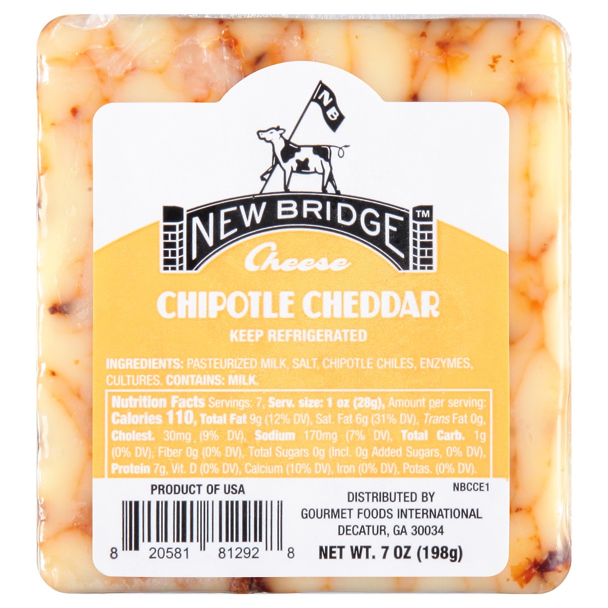 slide 2 of 11, New Bridge Cheese, Chipotle Cheddar, 7 oz