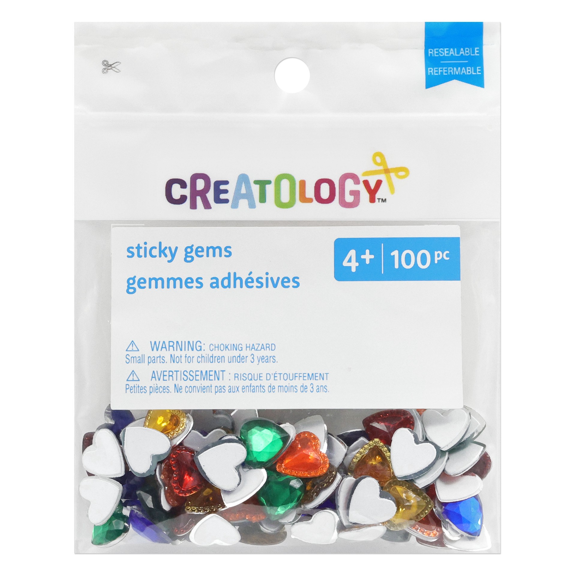 slide 2 of 3, Heart Sticky Gems By Creatology, 0.47 in