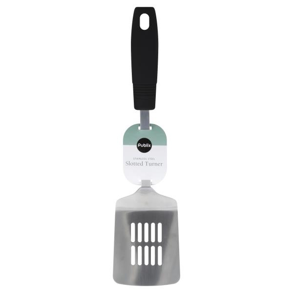slide 1 of 1, Publix Turner, Slotted, Stainless Steel, 1 ct