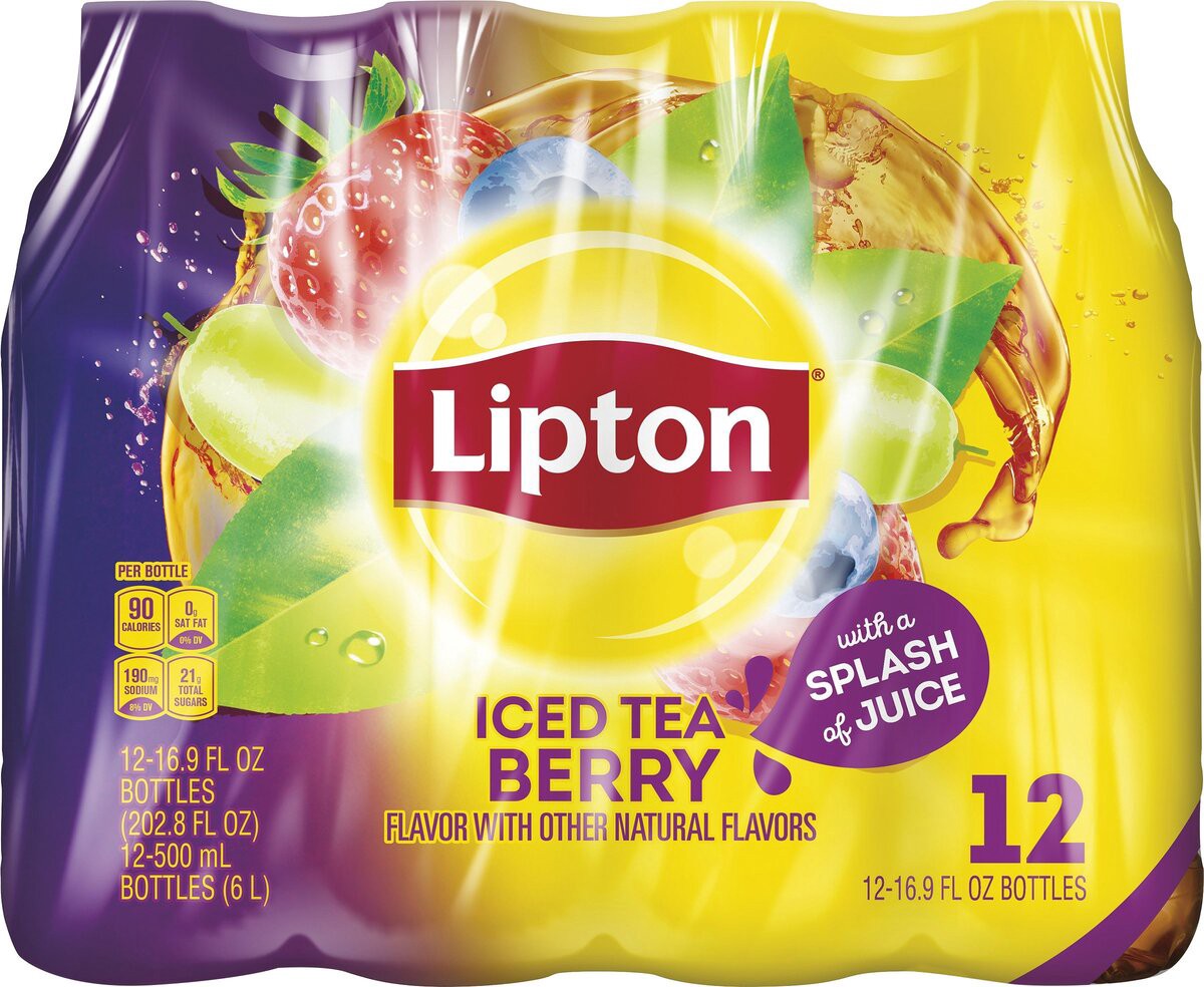 slide 3 of 3, Lipton Berry Iced Tea With A Splash Of Juice - 12 ct; 16.9 fl oz, 12 ct; 16.9 fl oz