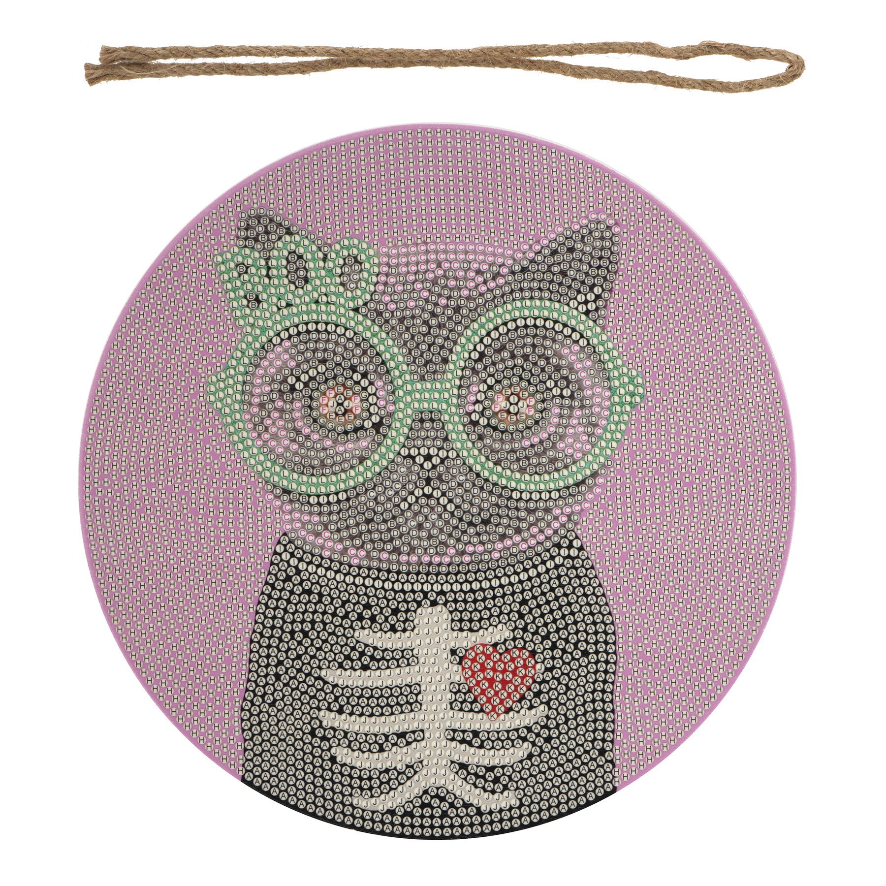 slide 4 of 4, 8" Boo Cat Round Wood Plaque Diamond Art Kit By Make Market, 8 in