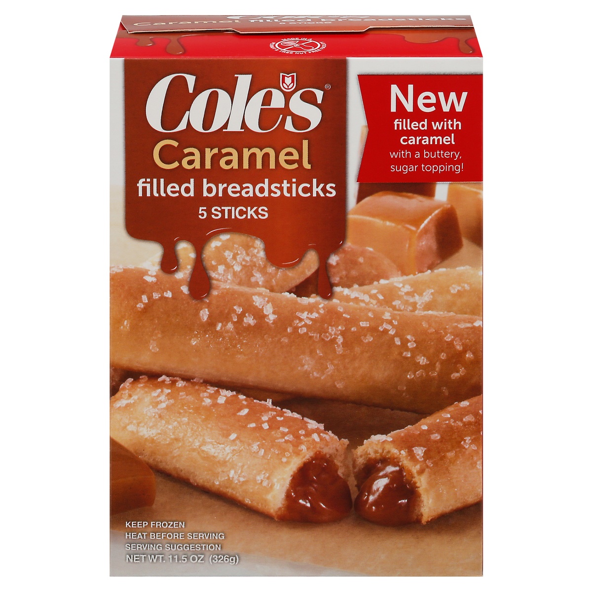 slide 1 of 1, Cole's Filled Breadsticks, Caramel, 5 ct
