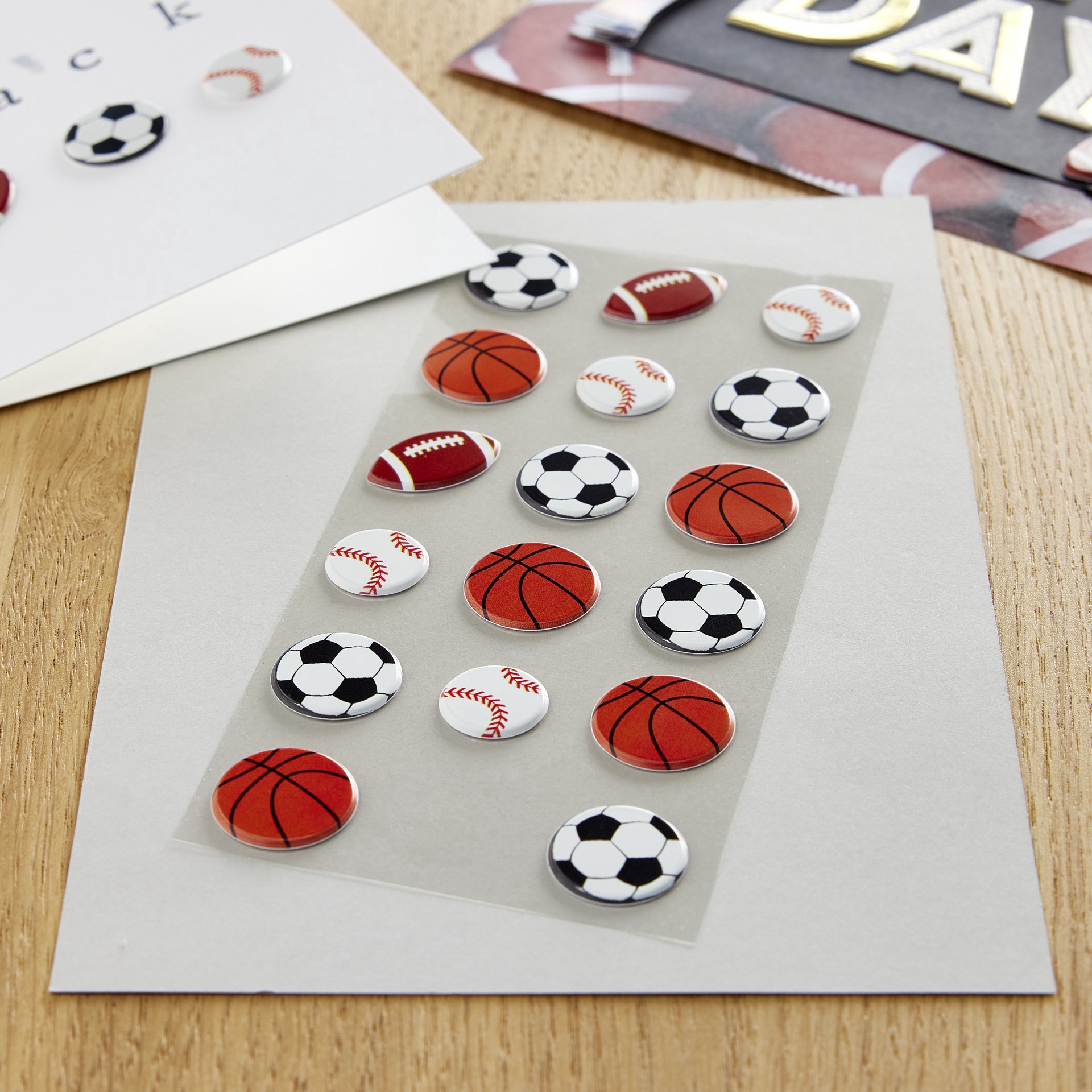 slide 3 of 3, Sports Ball Puffy Stickers By Recollections Signature, 1 ct