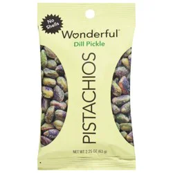 Wonderful Pistachios, No Shells Dill Pickle Nuts, 2.25 Ounce Bag