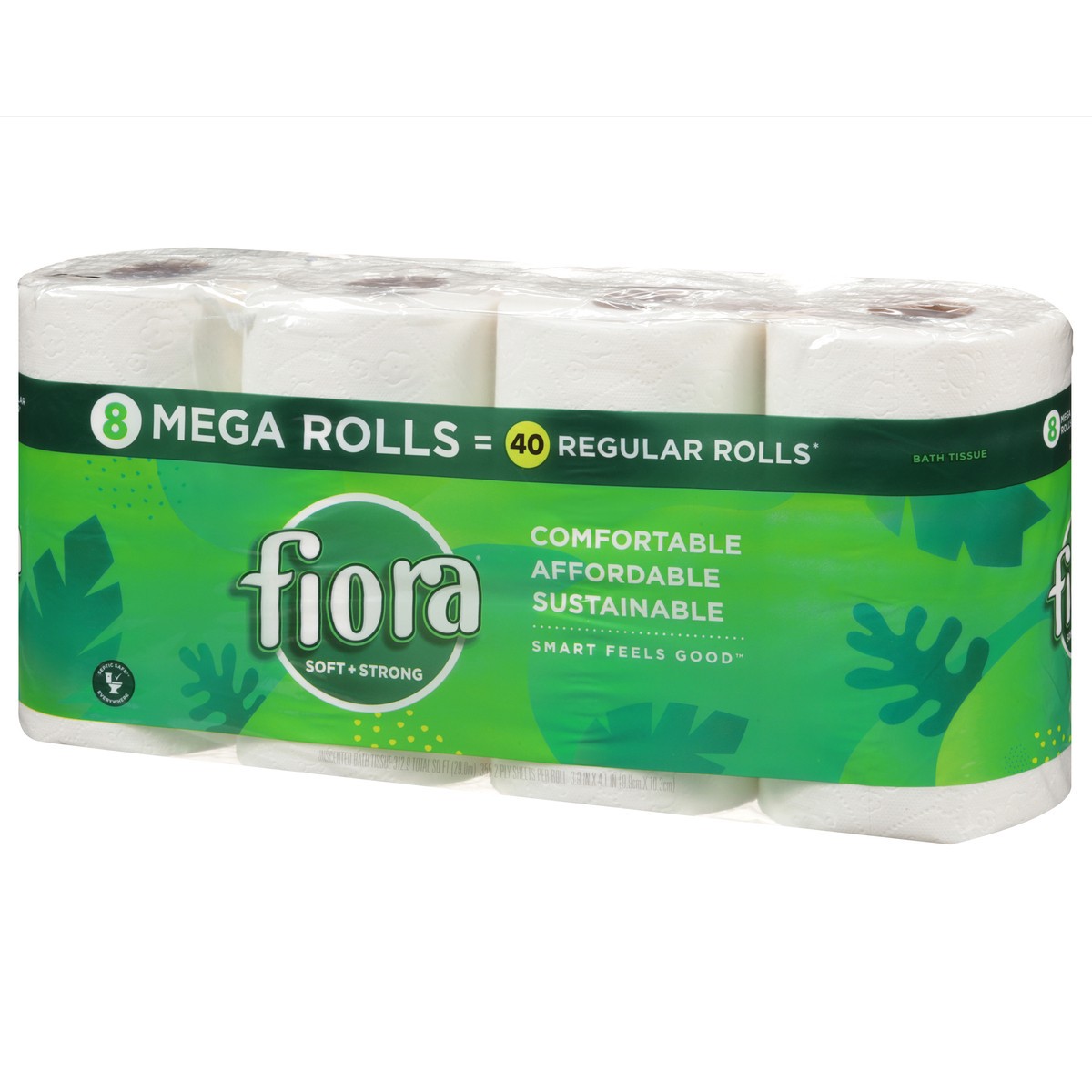 slide 3 of 9, Fiora Mega Rolls Strong + Strong 2-Ply Unscented Bath Tissue 8 ea, 8 ct