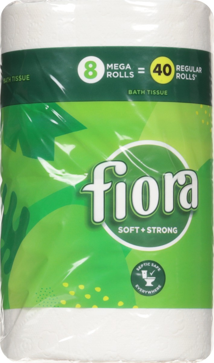 slide 8 of 9, Fiora Mega Rolls Strong + Strong 2-Ply Unscented Bath Tissue 8 ea, 8 ct