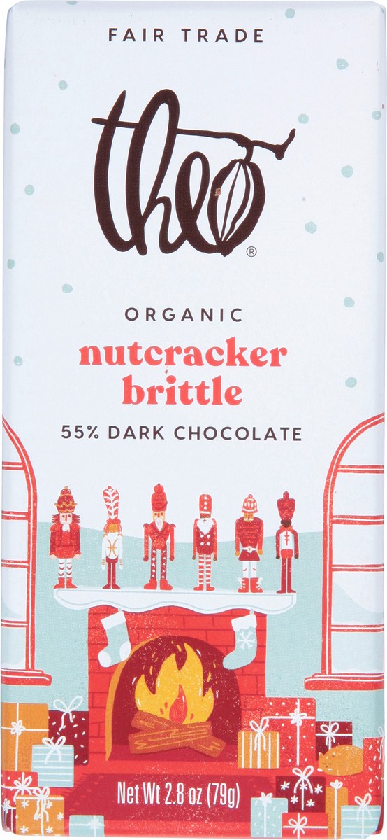 slide 4 of 9, Theo 55% Organic Nutcracker Brittle Dark Chocolate 2.8 oz, 2.8 oz