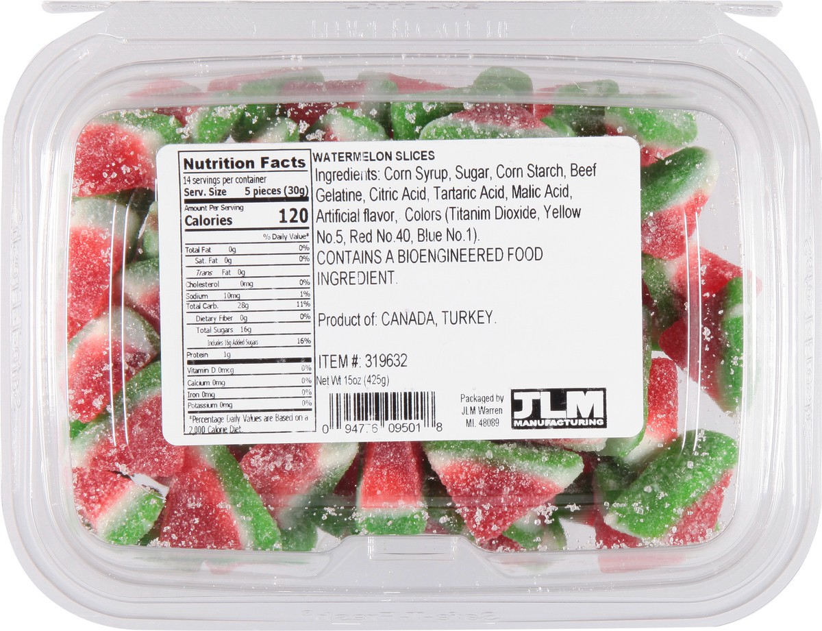 slide 5 of 11, JLM Manufacturing Watermelon Slices Candy 15 oz, 15 oz