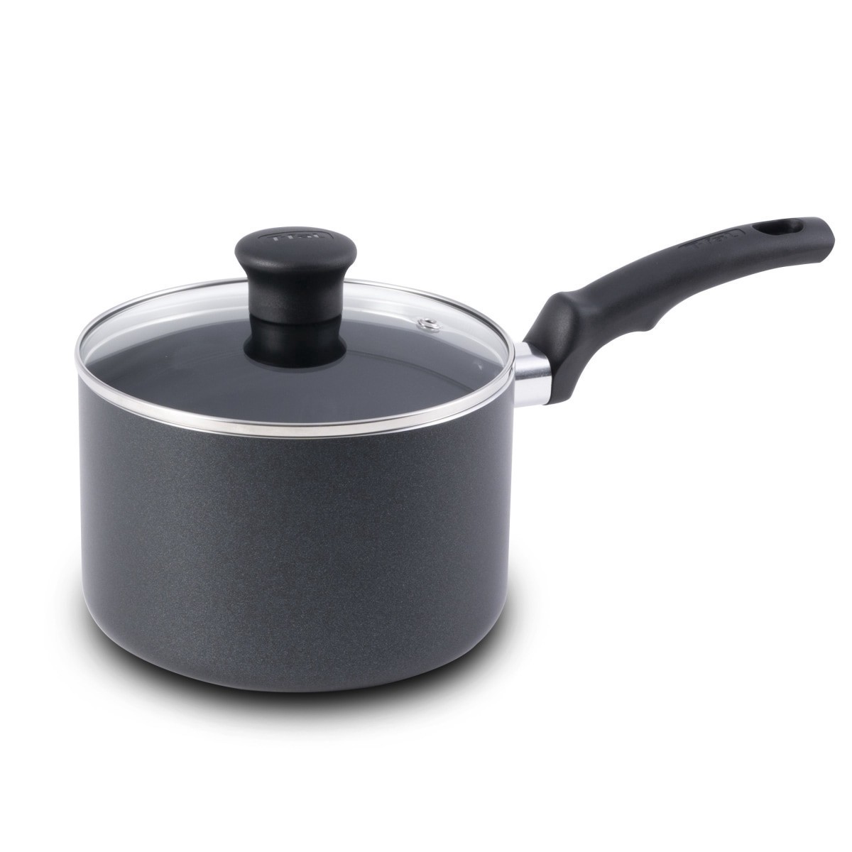 slide 1 of 1, T Fal T-Fal Essentials Non-Stick Cookware, 3 quart Saucepan Black, 3 qt
