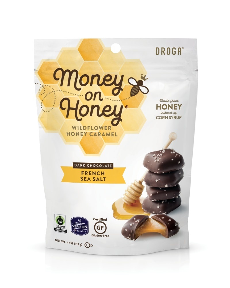 slide 1 of 1, Money On Honey French Sea Salt Dark Chocolate, 4.8 oz