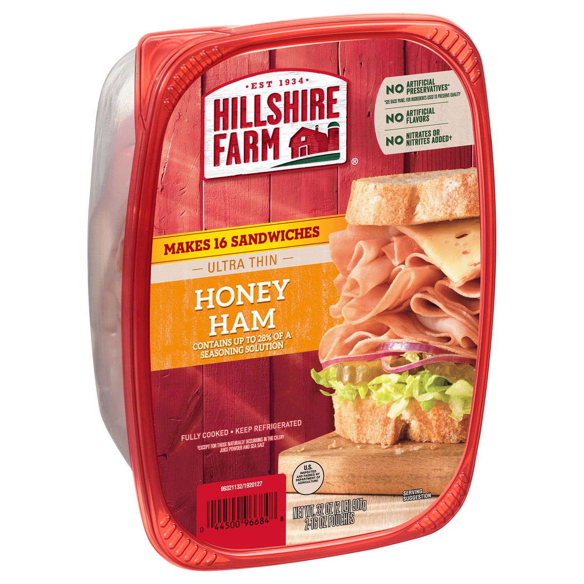 slide 4 of 4, Hillshire Farm Ultra Thin Sliced Honey Ham Sandwich Meat, 32 oz, 907.18 g