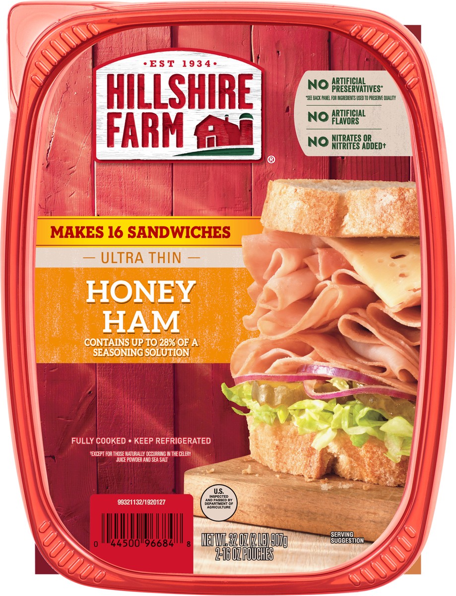 slide 3 of 4, Hillshire Farm Ultra Thin Sliced Honey Ham Sandwich Meat, 32 oz, 907.18 g