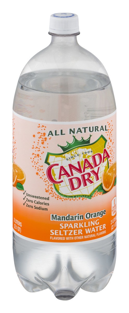 slide 9 of 9, Canada Dry Mandarin Orange Sparkling Seltzer Water - 2 liter, 2 liter