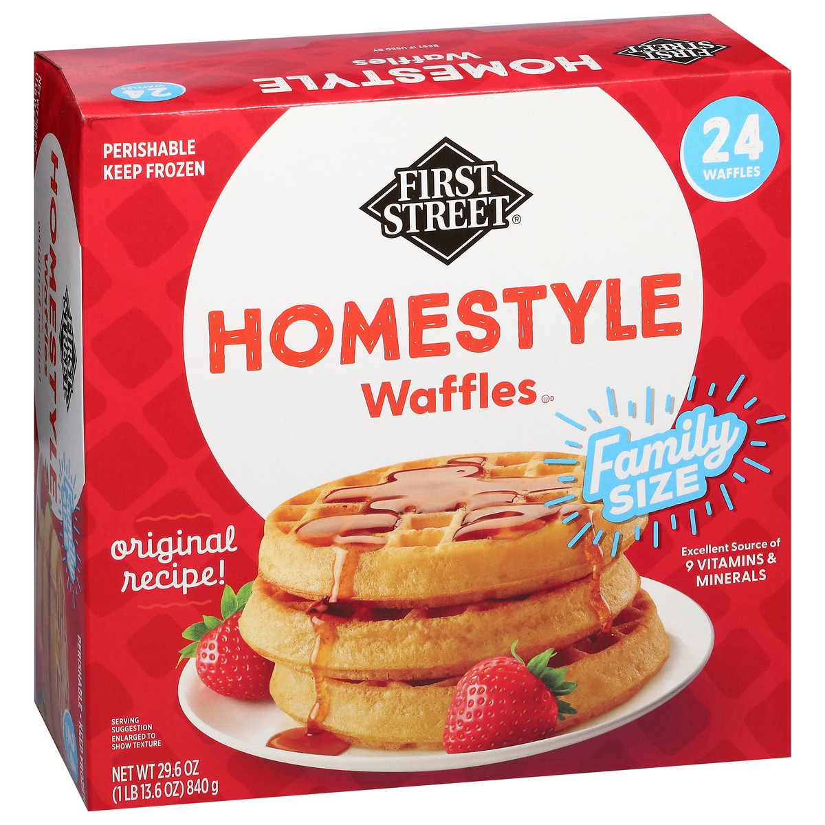 slide 6 of 13, First Street Homestyle Waffles, 24 ct