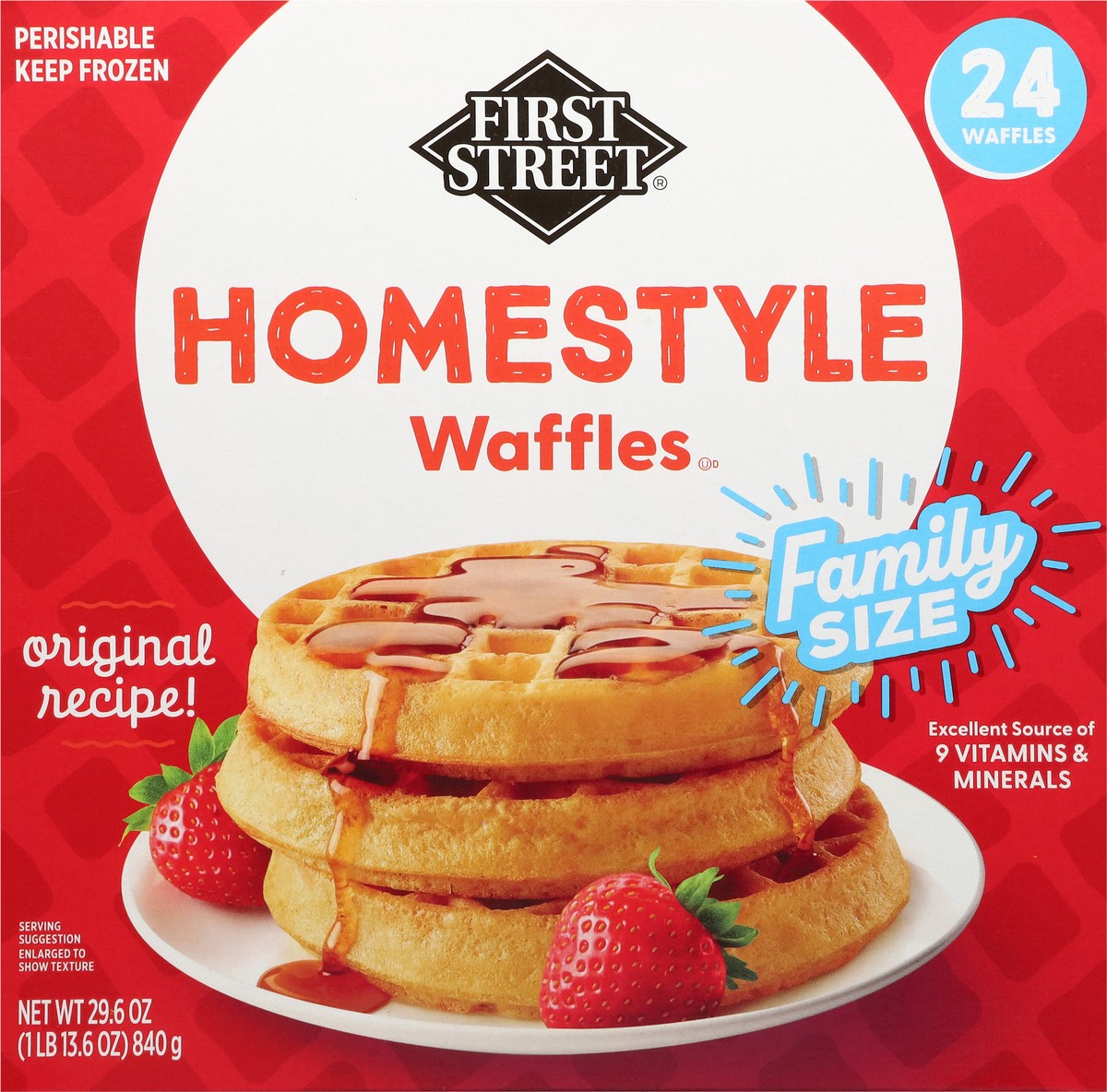 slide 11 of 13, First Street Homestyle Waffles, 24 ct