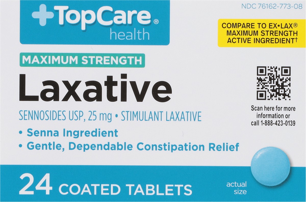 slide 4 of 9, TopCare Top Care Laxative Maximum Strength 24 Pack, 24 ct