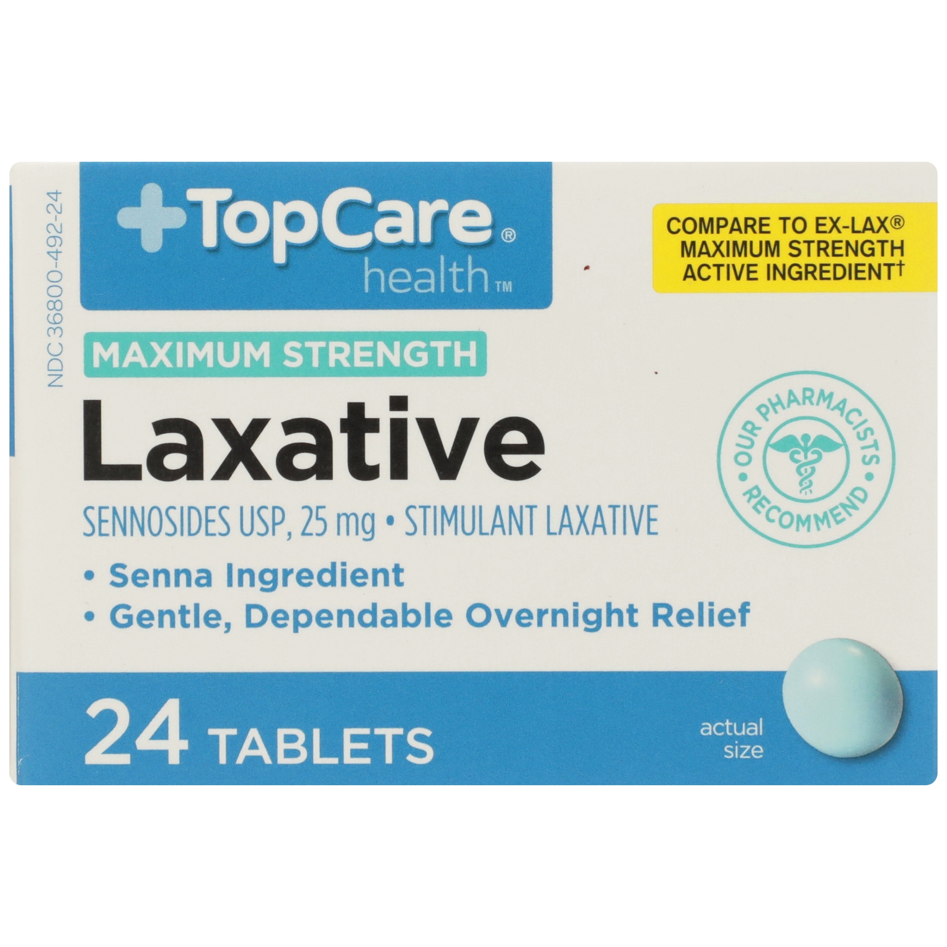 TopCare Laxative Pills Maximum Strenght 24 ct; 25 mg Shipt
