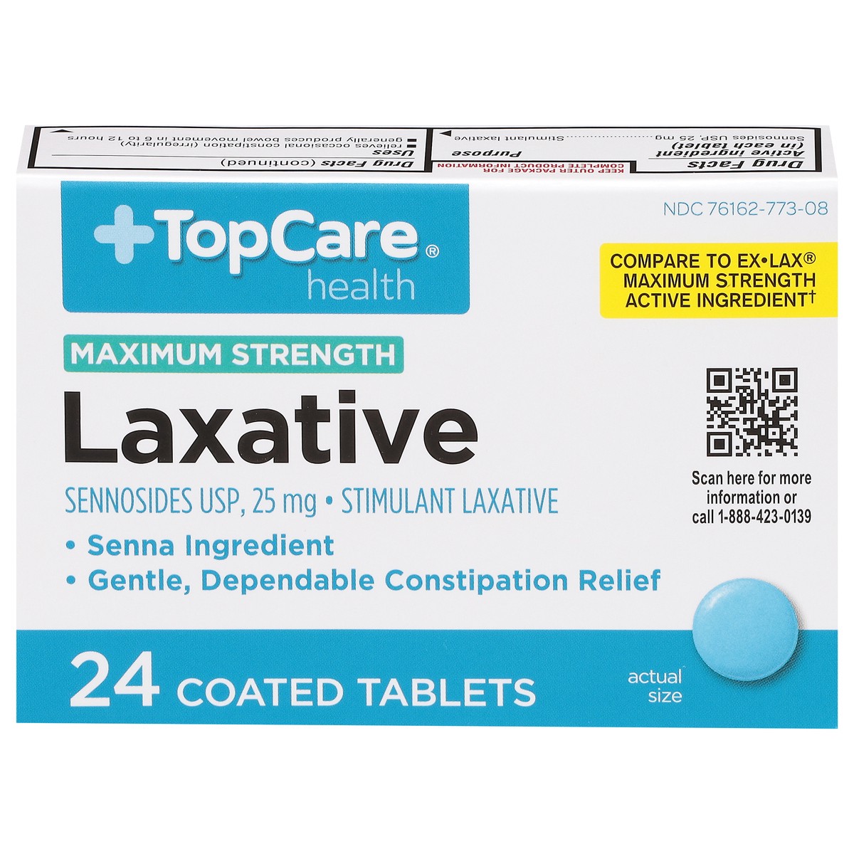 slide 1 of 9, TopCare Top Care Laxative Maximum Strength 24 Pack, 24 ct