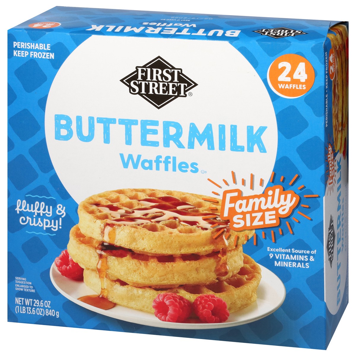 slide 4 of 4, First Street Buttermilk Waffle, 24 ct