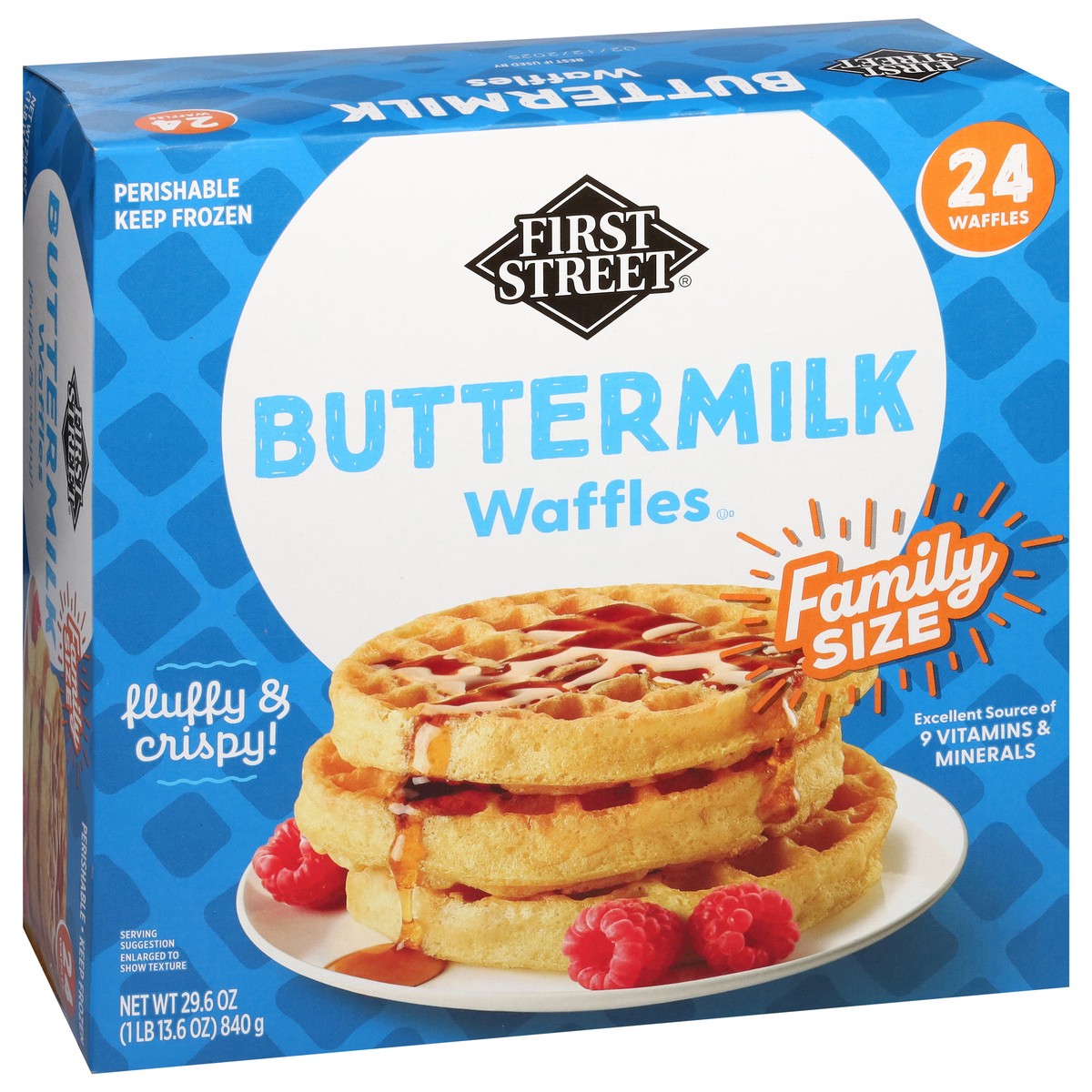 slide 3 of 4, First Street Buttermilk Waffle, 24 ct