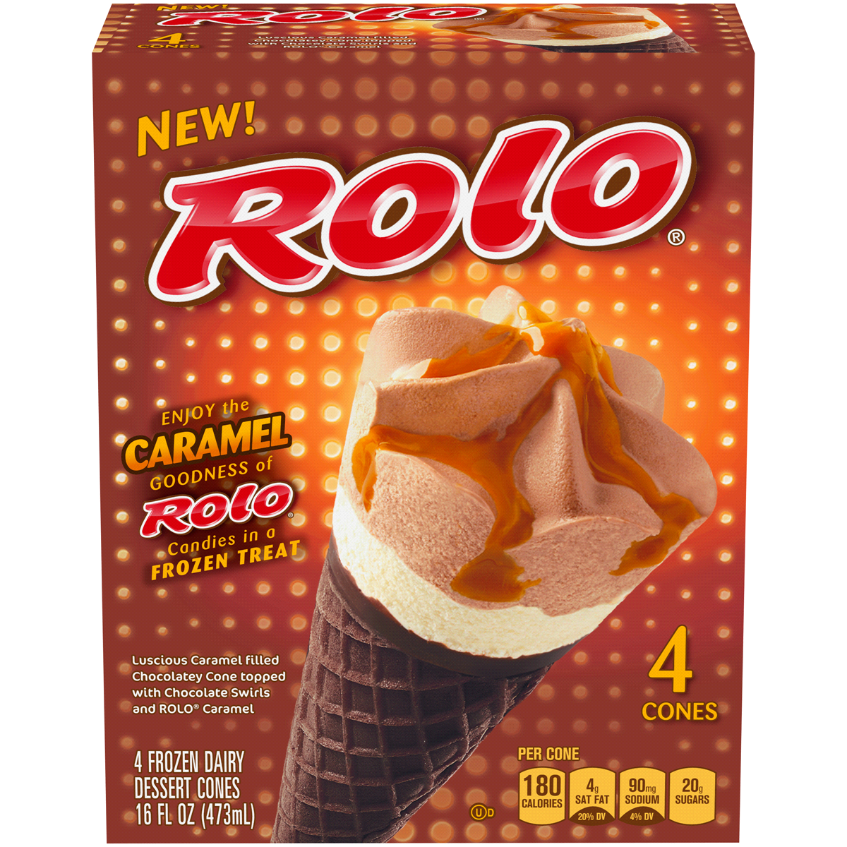 slide 1 of 8, Rolo Ice Cream Cones, 4 ct; 4 fl oz