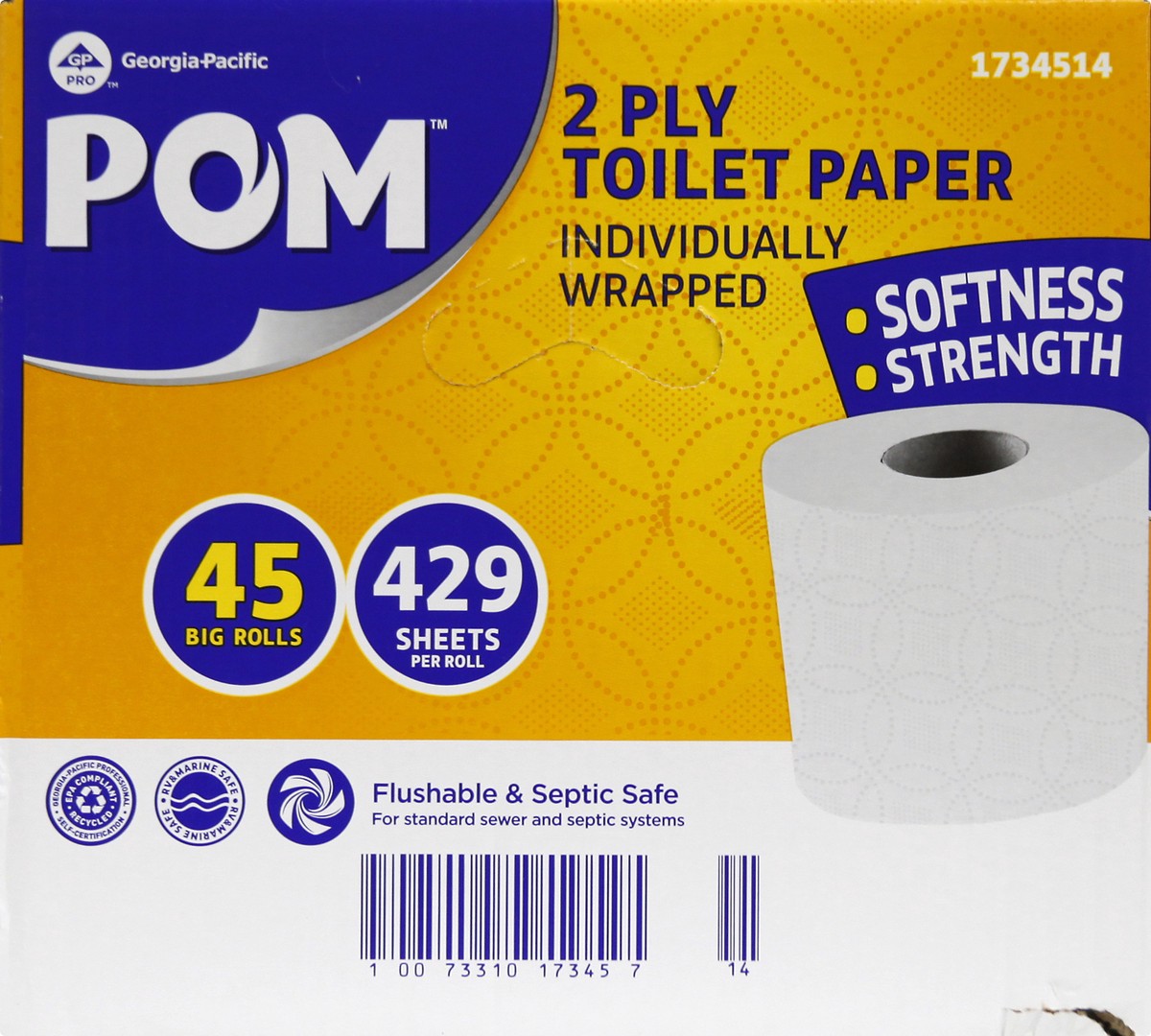 slide 2 of 11, POM 2 Ply Toilet Paper 45 ea, 45 ct