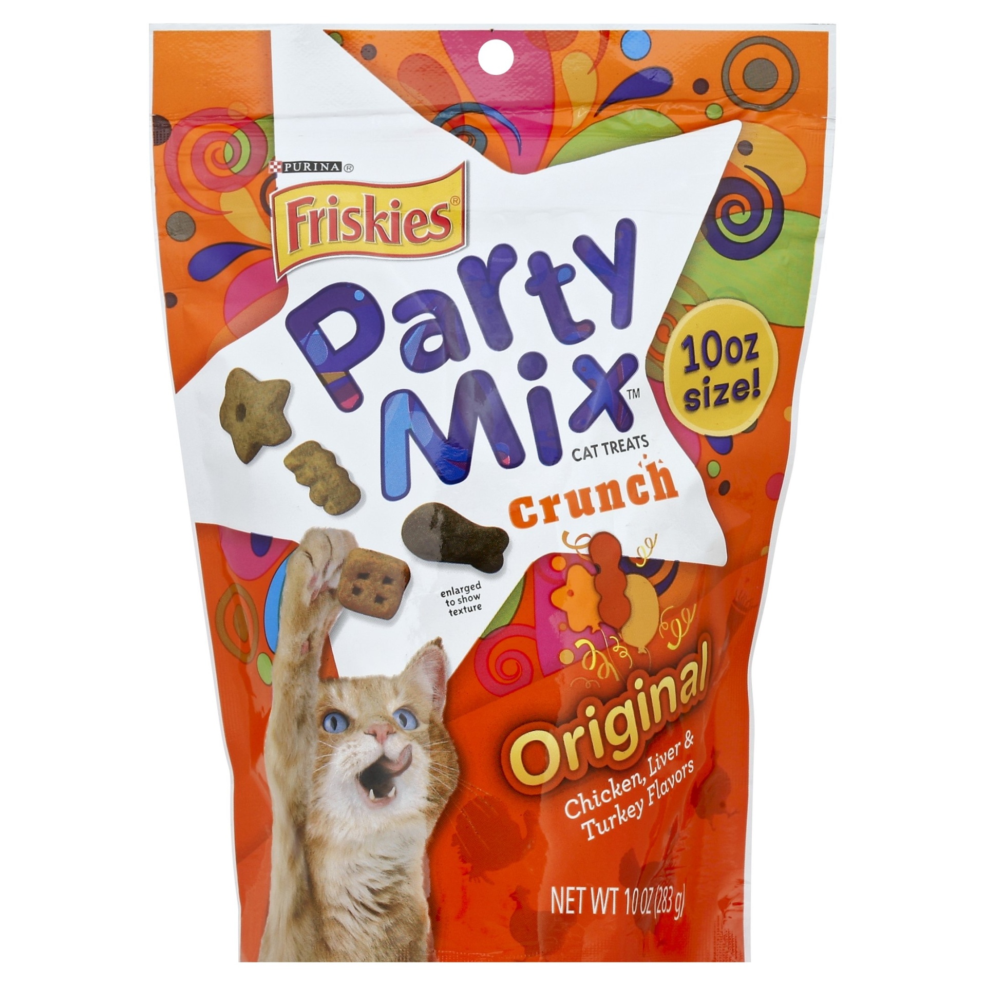 slide 1 of 1, Purina Friskies Party Mix Crunch Original Cat Treats, 10 oz