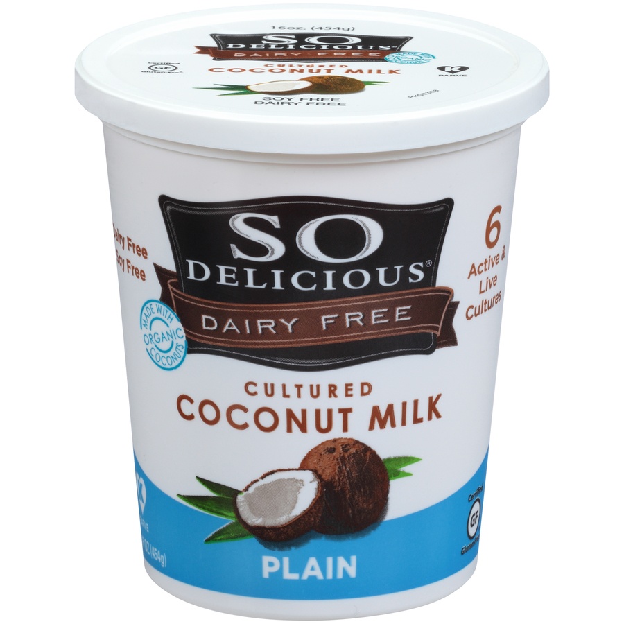 slide 1 of 1, So Delicious Dairy Free Plain Cultured Coconut Milk, 16 oz