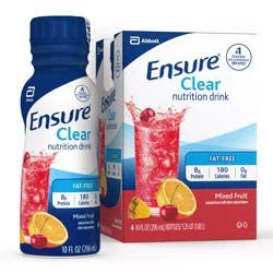 Ensure Clear Nutrition Drink Mixed Fruit Ready-to-Drink 4-10 fl oz Bottles