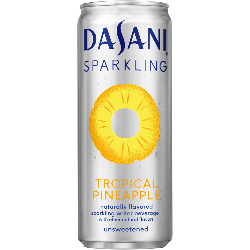 slide 1 of 1, Dasani Sparkling Tropical Pineapple Water Beverage, 12 fl oz