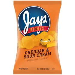 Jay's Cheddar & Sour Cream Flavored Potato Chips, 8 oz Bag
