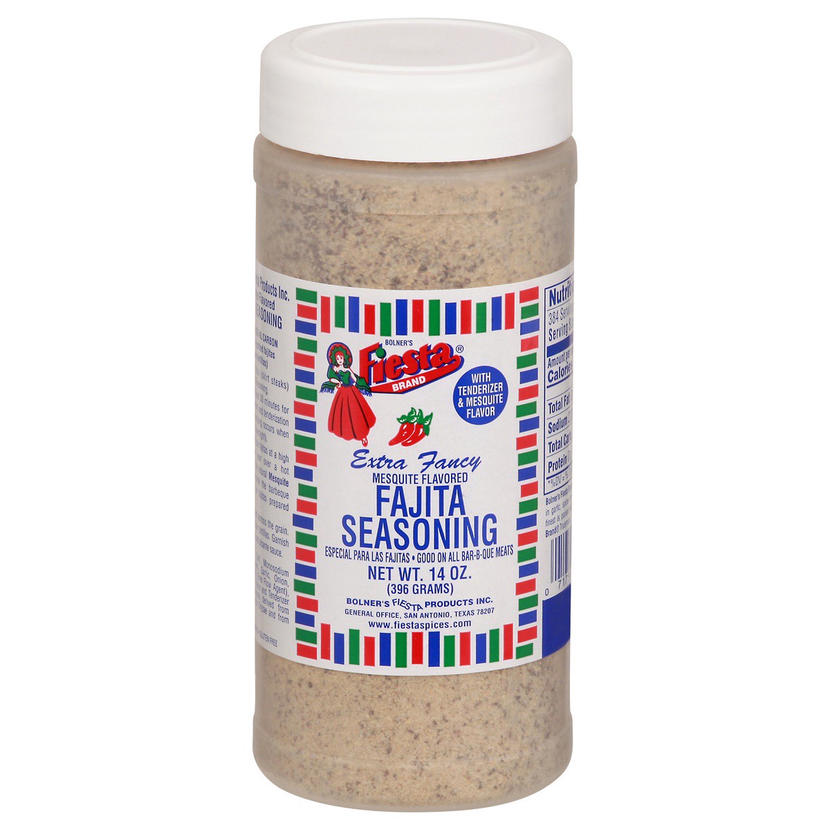 slide 1 of 9, Fiesta Extra Fancy Mesquite Flavored Fajita Seasoning 14 oz, 14 oz