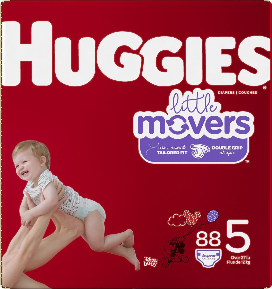 slide 6 of 11, Huggies Little Movers Disney Baby 5 (Over 27 lb) Diapers 88 ea, Size 5