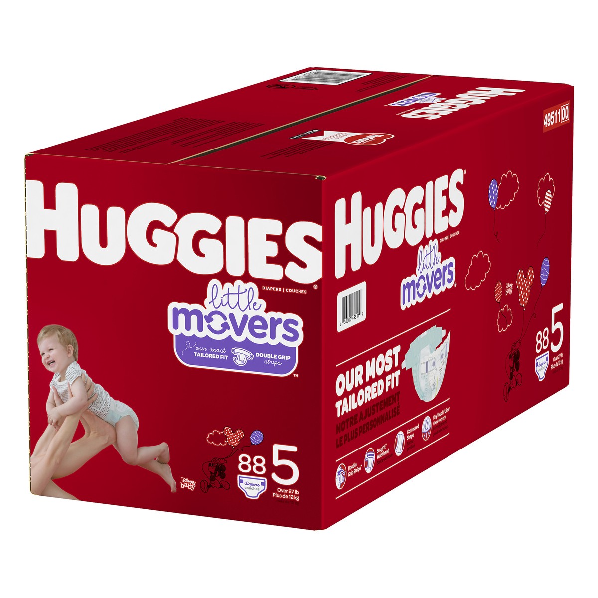 slide 10 of 11, Huggies Little Movers Disney Baby 5 (Over 27 lb) Diapers 88 ea, Size 5