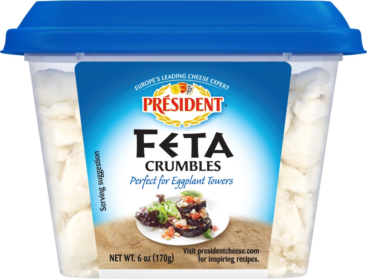 slide 3 of 7, Président Feta Crumbles Plain , 6oz, 