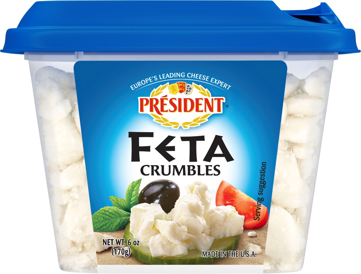 slide 4 of 7, Président Feta Crumbles Plain , 6oz, 