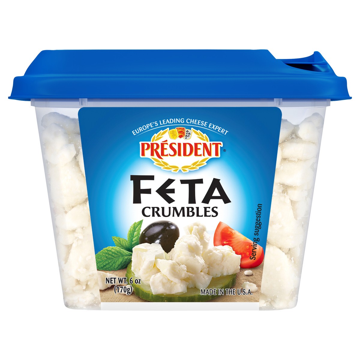 slide 1 of 7, Président Feta Crumbles Plain , 6oz, 