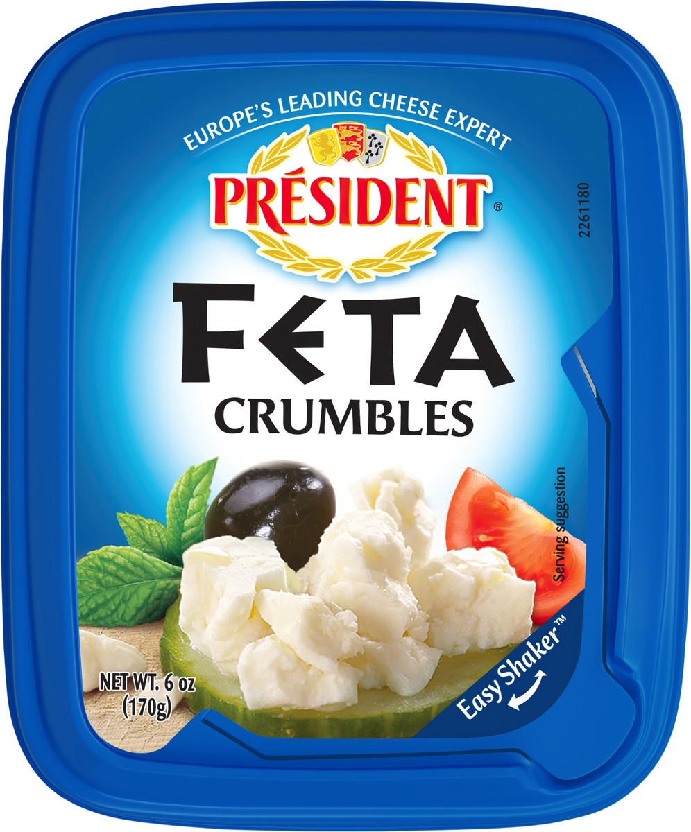 slide 7 of 7, Président Feta Crumbles Plain , 6oz, 