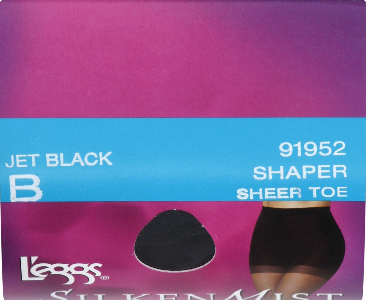 slide 4 of 4, L'eggs Silken Mist Jet Black Shaper Panty Silky Sheer Leg, 1 ct