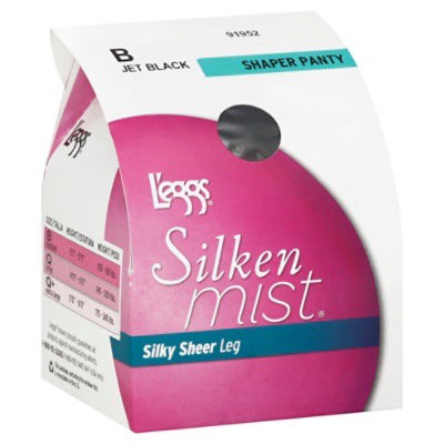 slide 1 of 4, L'eggs Silken Mist Jet Black Shaper Panty Silky Sheer Leg, 1 ct