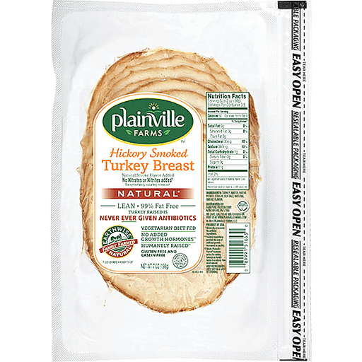 slide 1 of 1, Plainville Farms Hickory Smoked Turkey Breast, 7 oz