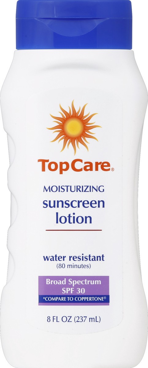 slide 5 of 6, TopCare Moisturizing Sunscreen Lotion SPF 30, 8 fl oz