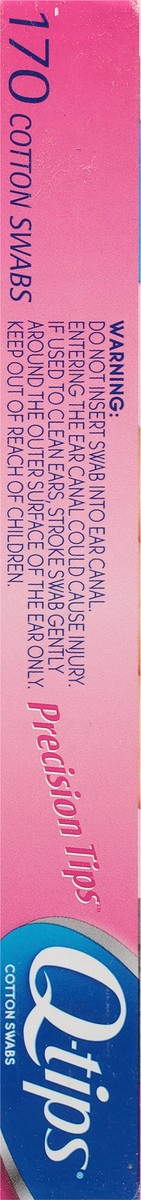 slide 9 of 12, Q-Tips Cotton Swabs, Precision Tips, For Beauty and Home, 100% Cotton, 170 Count, 170 ct
